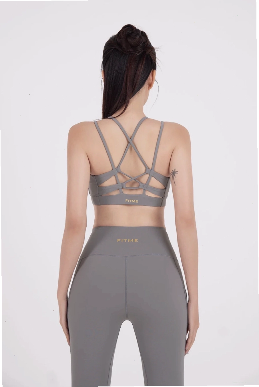 Áo bra tập yoga Strappy Back Fitme Flow - BRSB - Dark Grey - Fitme Sportswear