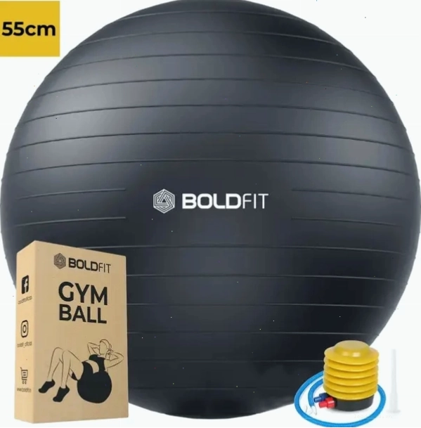 BOLDFIT Gym Ball 55 Cm Exercise Ball Yoga Ball Swiss Ball Pregnancy Ball Balloon Workout Gym Ball