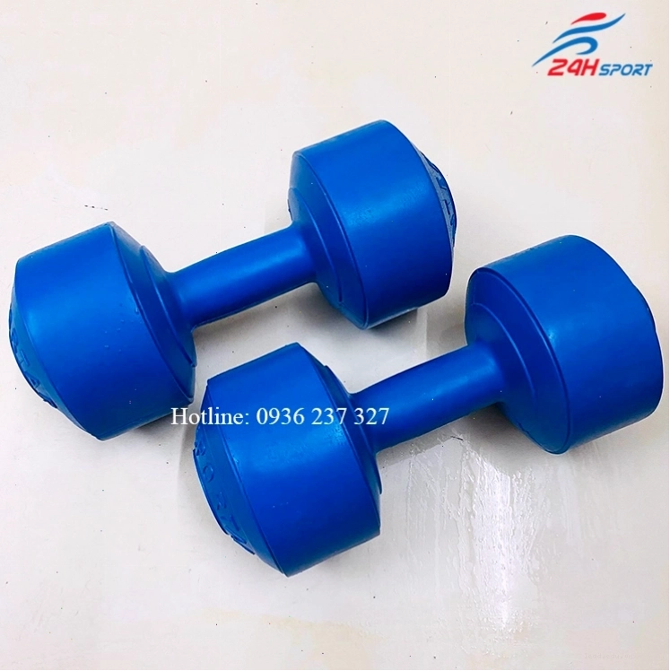 Các bộ phận tay cầm tạ xi măng sau khi khoan lỗ và gắn ốc vít