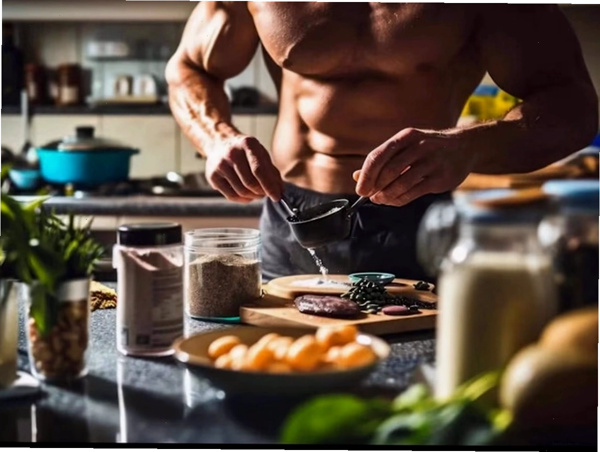 Chế độ ăn uống lành mạnh với các thực phẩm giàu protein và rau xanh