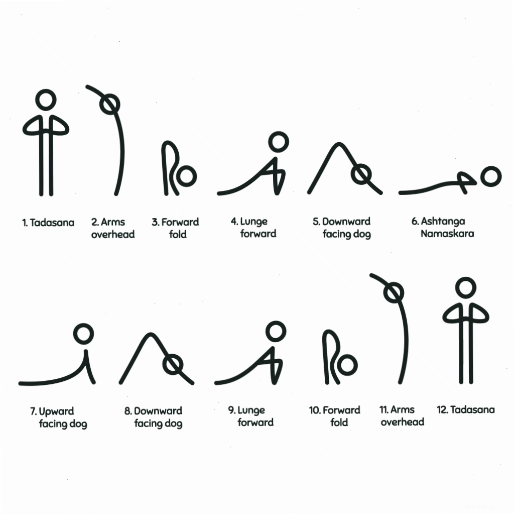 Chuỗi bài tập yoga cho trẻ với các hình que thực hiện tư thế