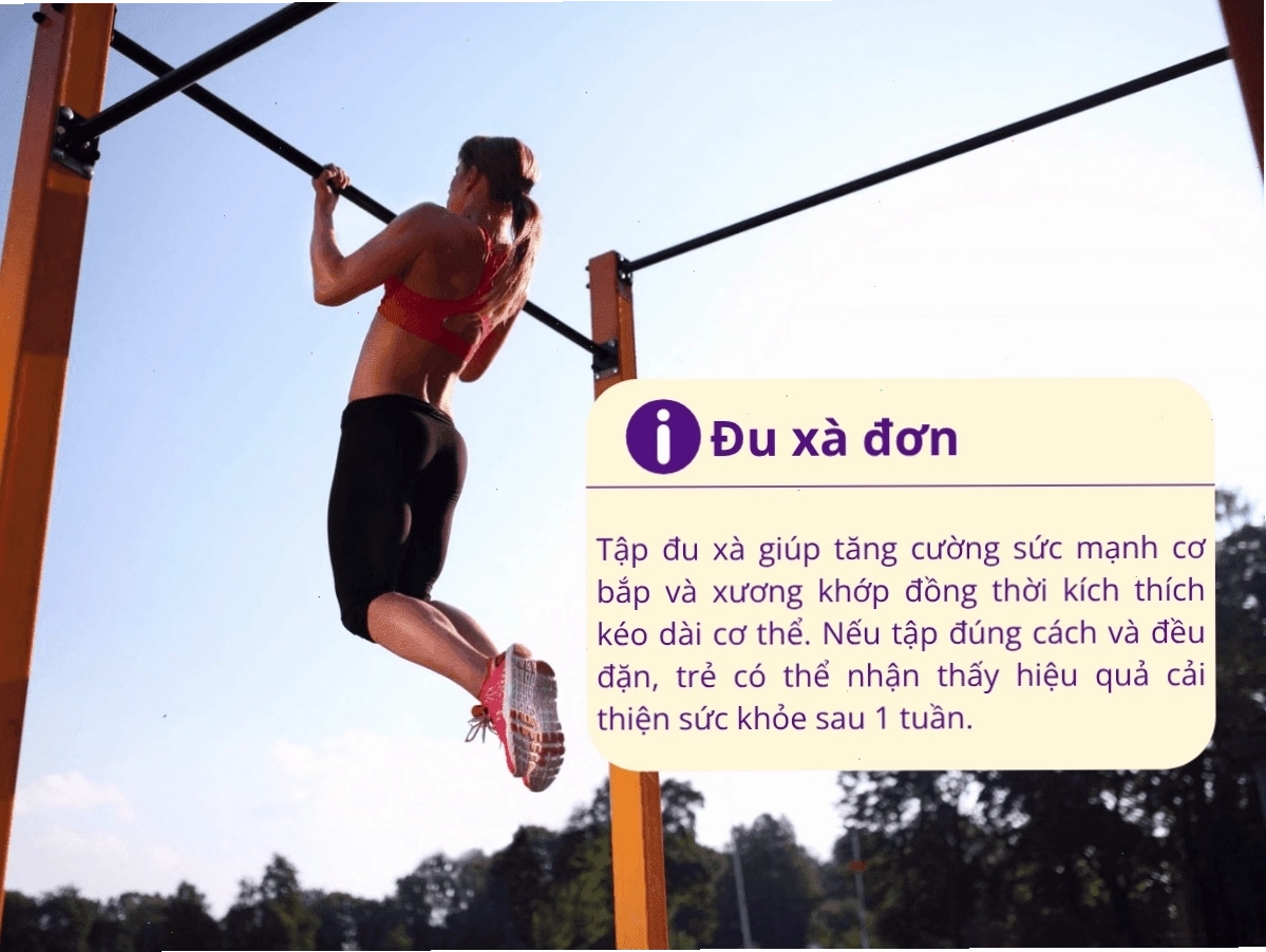 Đu xà đơn hỗ trợ cải thiện cột sống và chiều cao