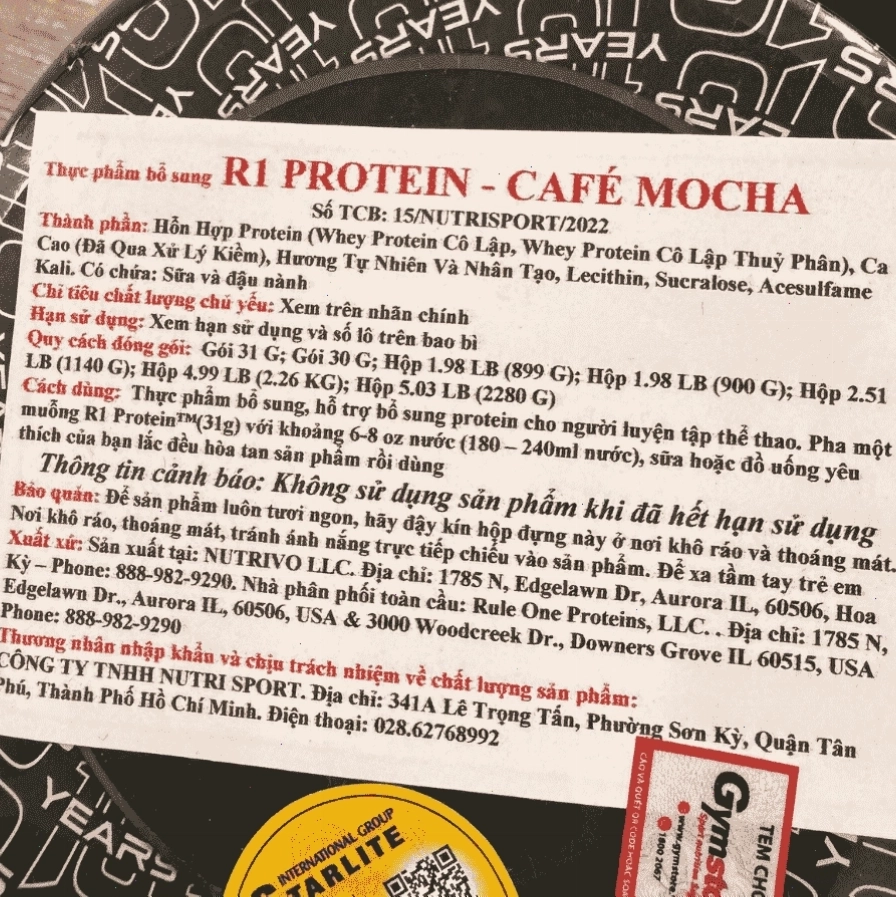 Hình ảnh minh họa bao bì sản phẩm Rule 1 Whey Blend 5 Lbs