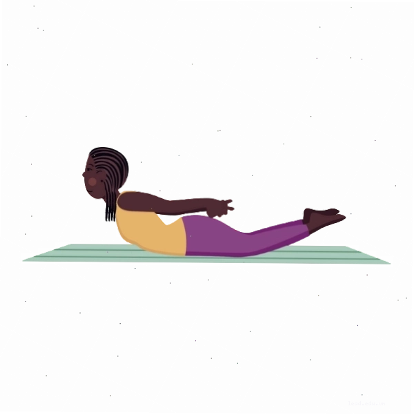 Hình minh họa tư thế yoga cá mập con cho trẻ em