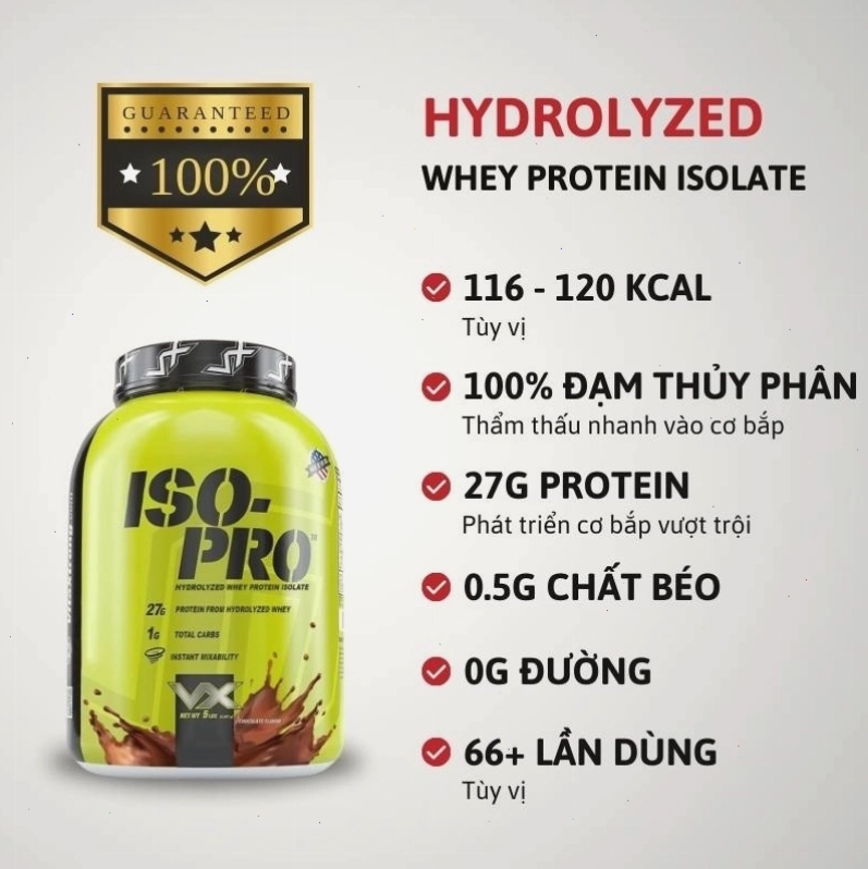 Iso Pro Hydrolyzed Whey Isolate 5lbs - Bảng thành phần dinh dưỡng