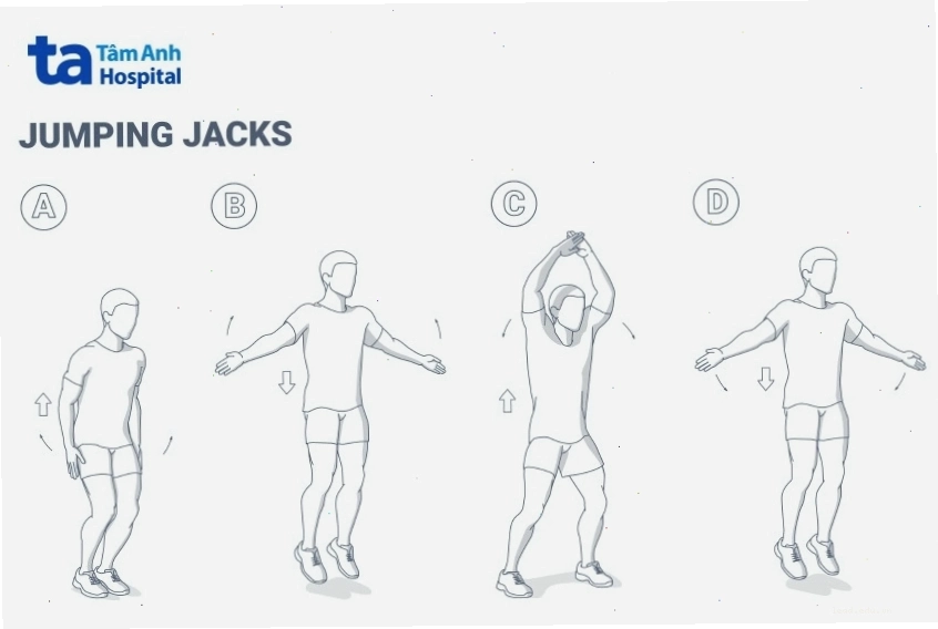 Jumping jack là bài tập khởi động hiệu quả trước mỗi buổi tập cardio