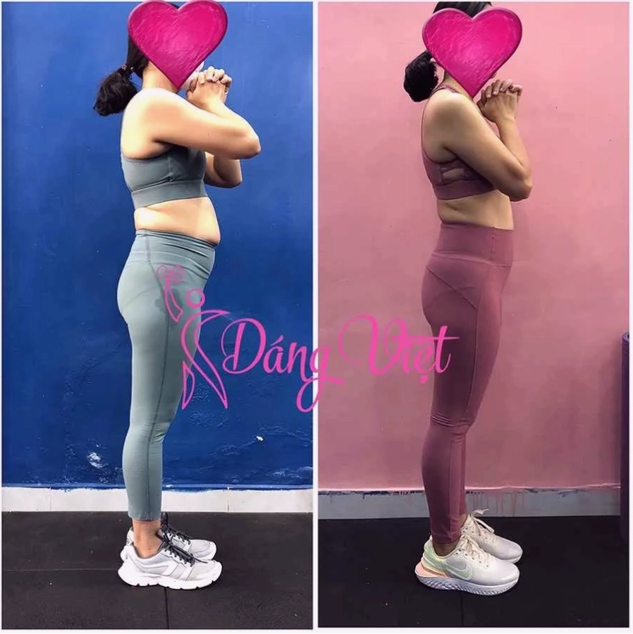 Kết quả giảm cân của chị Xuyên sau 72 buổi tập PT tại Private Gym