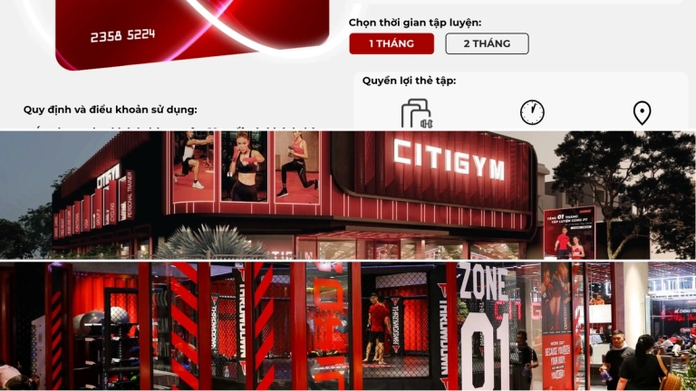 Khám phá chi tiết CITIGYM giá: Bảng giá, ưu đãi và lợi ích từng hạng thẻ