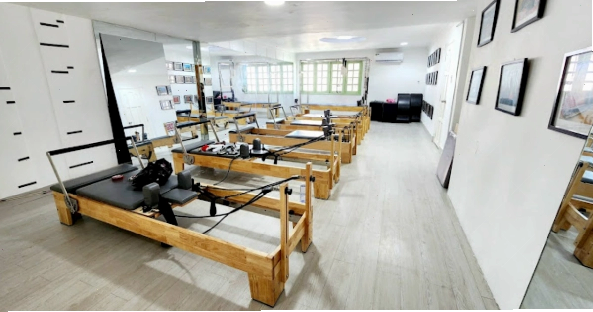 Không gian phòng tập rộng rãi, đẹp mắt tại Pilates House