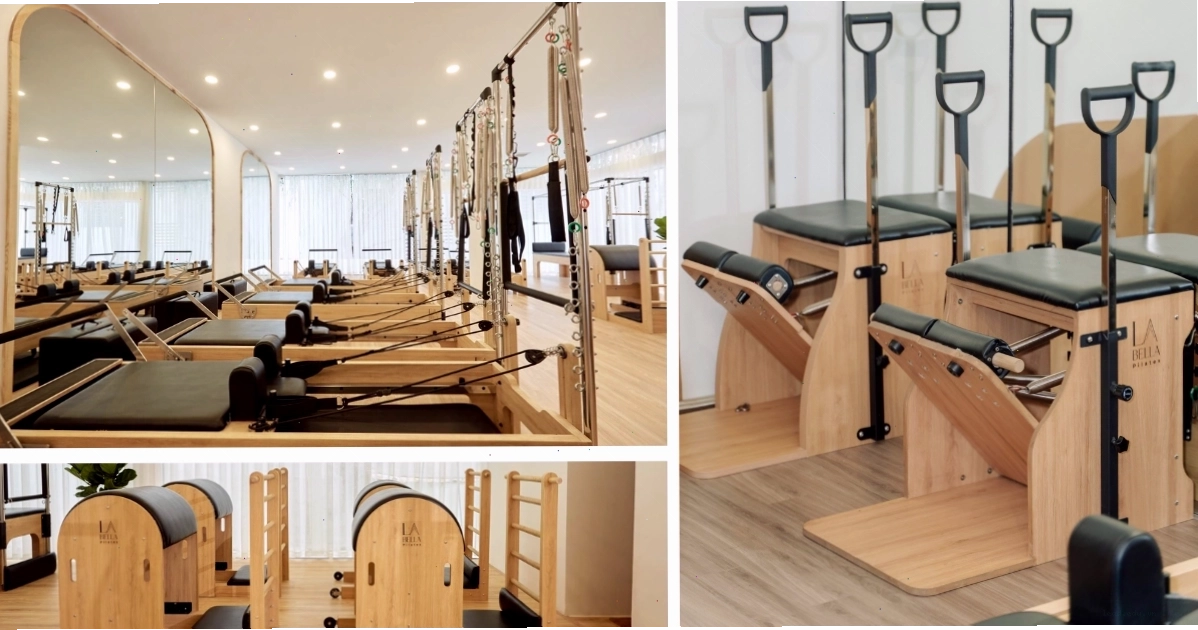 Không gian phòng tập với nhiều máy tập hiện đại tại La Bella Pilates