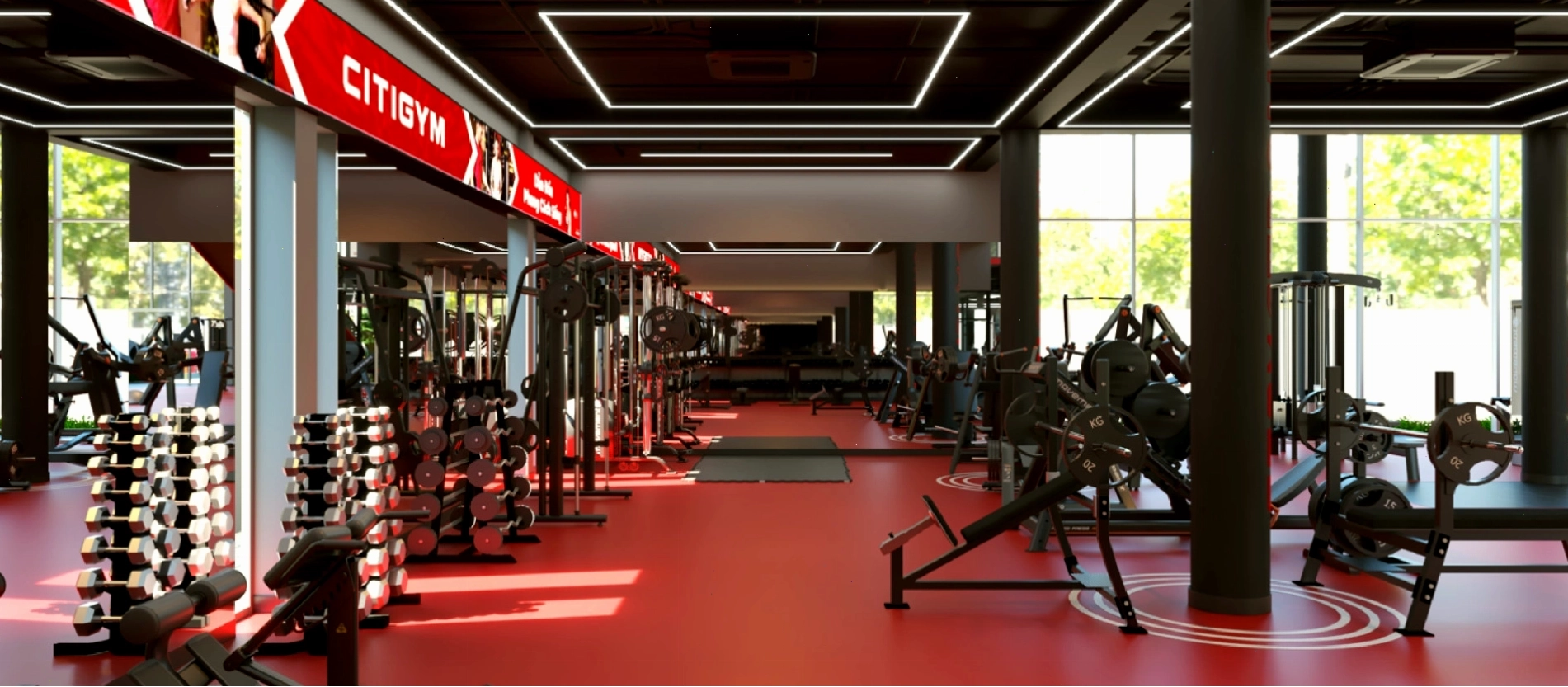 Không gian sảnh chính CITIGYM Trường Chinh