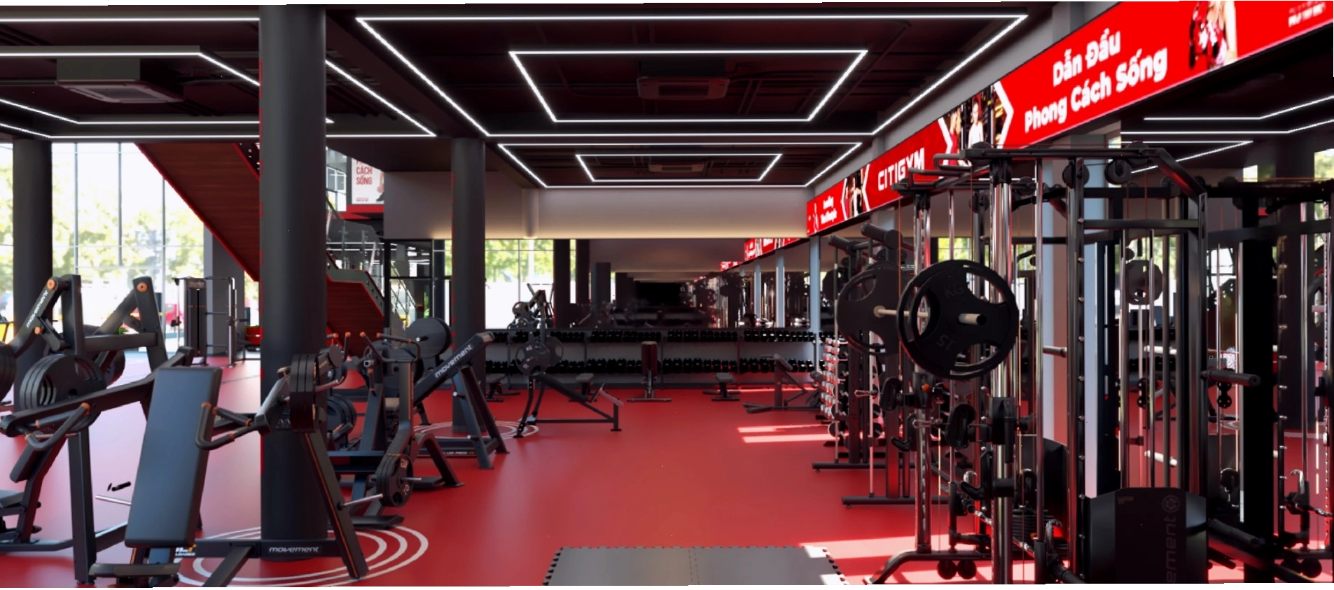 Khu vực tập Yoga và GroupX tại CITIGYM Trường Chinh