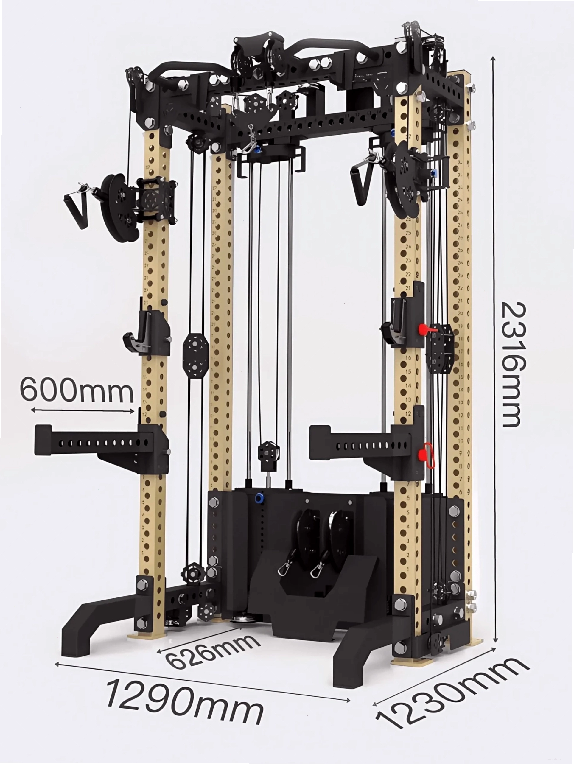 Kích thước khung squat rack đa năng NV-Fit24