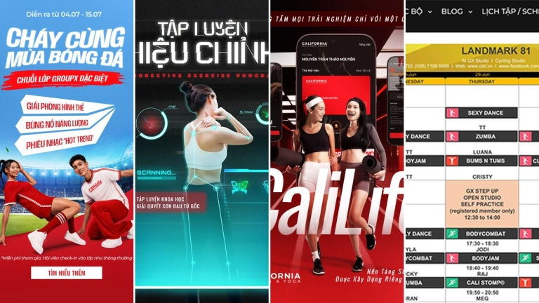 Lịch tập California Fitness & Yoga 2026: Hướng dẫn chi tiết