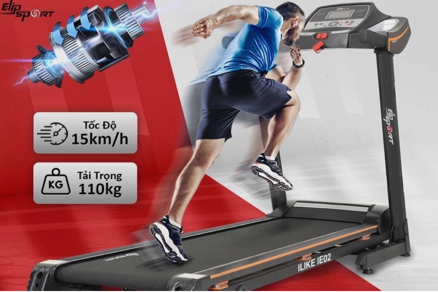 Máy chạy bộ ELIP 1552 Pro với các phụ kiện tập luyện
