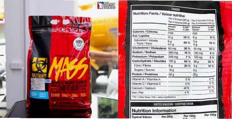 Mutant Mass 15lbs - Sữa tăng cân cho người cần bổ sung năng lượng cao