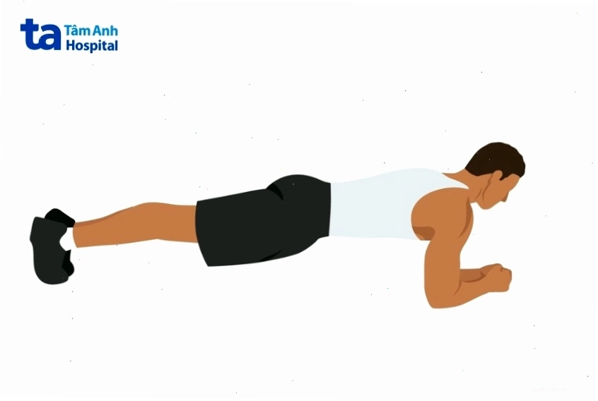 Người đang thực hiện bài tập plank cơ bản