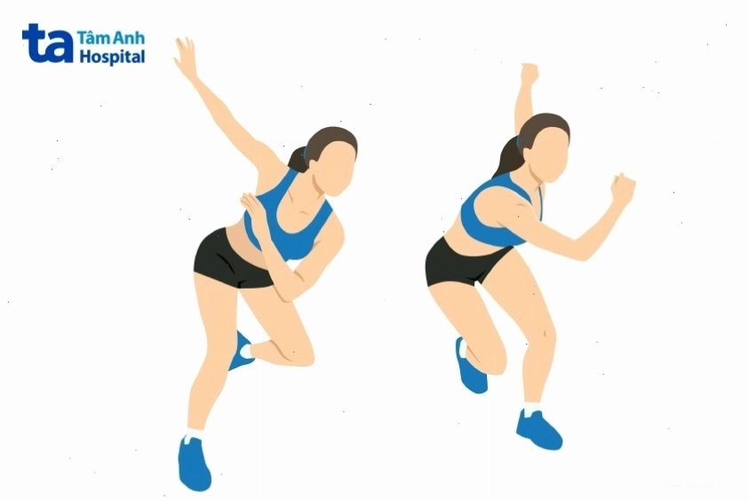 Người đang thực hiện động tác Skater Jump