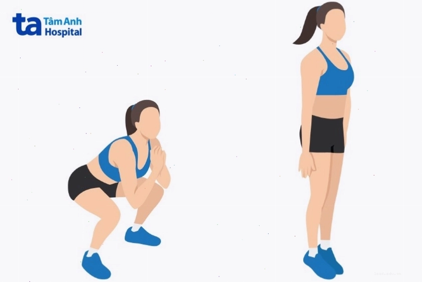 Người đang thực hiện động tác Squat Jack