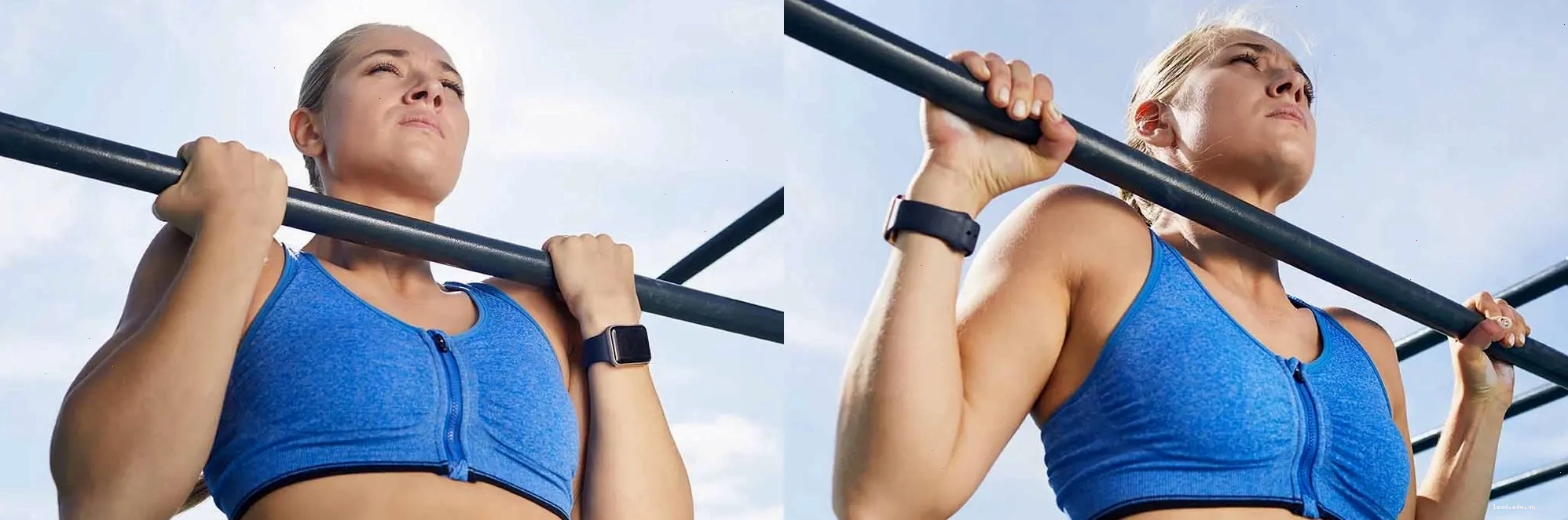 Người tập thực hiện động tác Chin-ups với lòng bàn tay hướng về phía trước