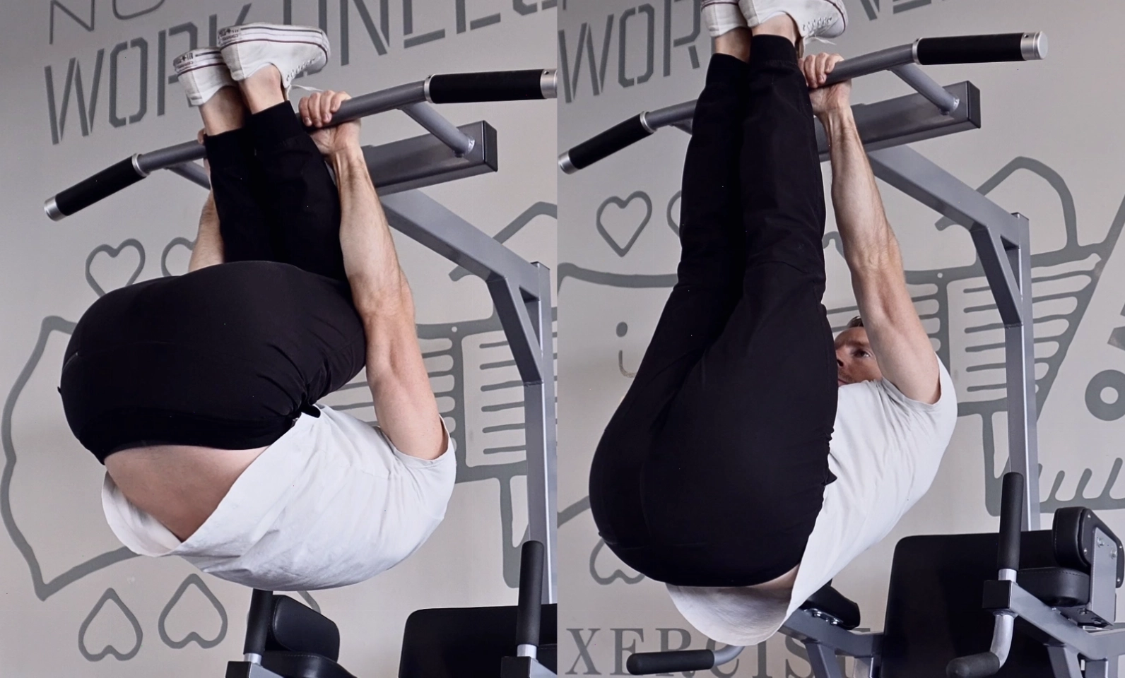 Người tập thực hiện động tác Lying Leg Raises trên sàn