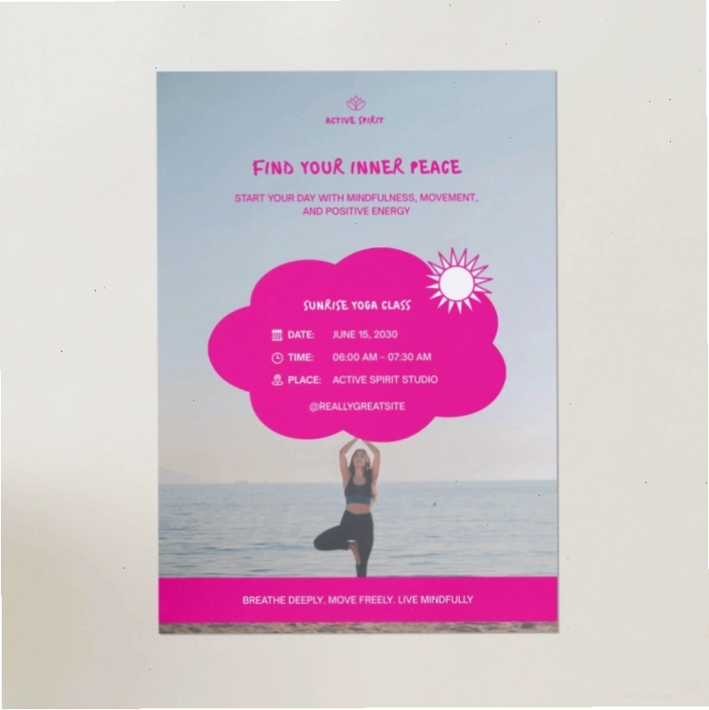 Pink and Blue Minimalist Yoga Poster