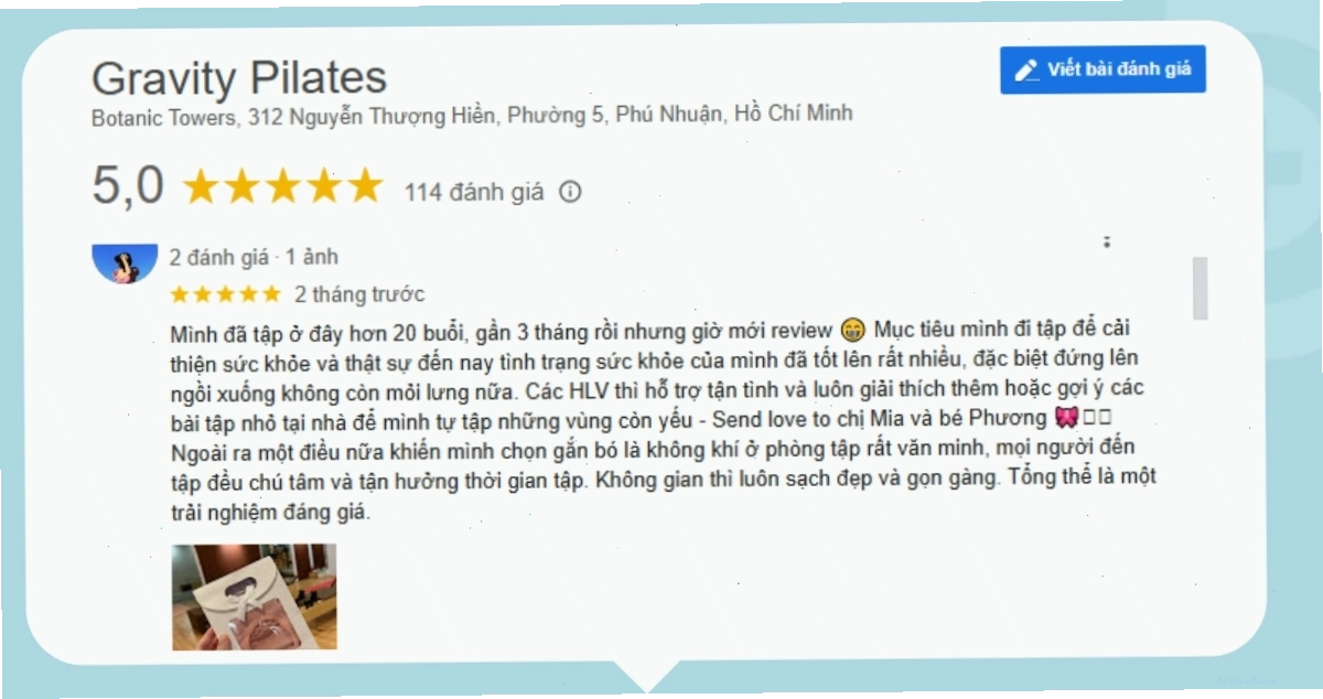 Review chân thực từ khách hàng đã trải nghiệm tập luyện tại Gravity Pilates