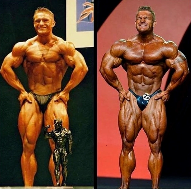 Sự thay đổi của James Flex Lewis trên sân khấu, bên trái là lúc 20 tuổi, bên phải là vài năm sau