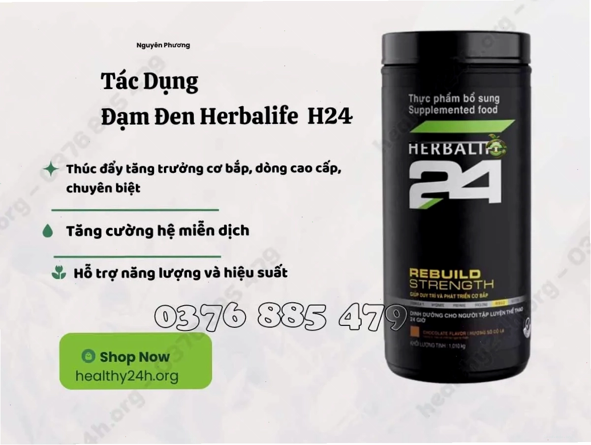 Tác Dụng Đạm Đen Herbalife 24 Rebuild Strength hỗ trợ phục hồi cơ bắp