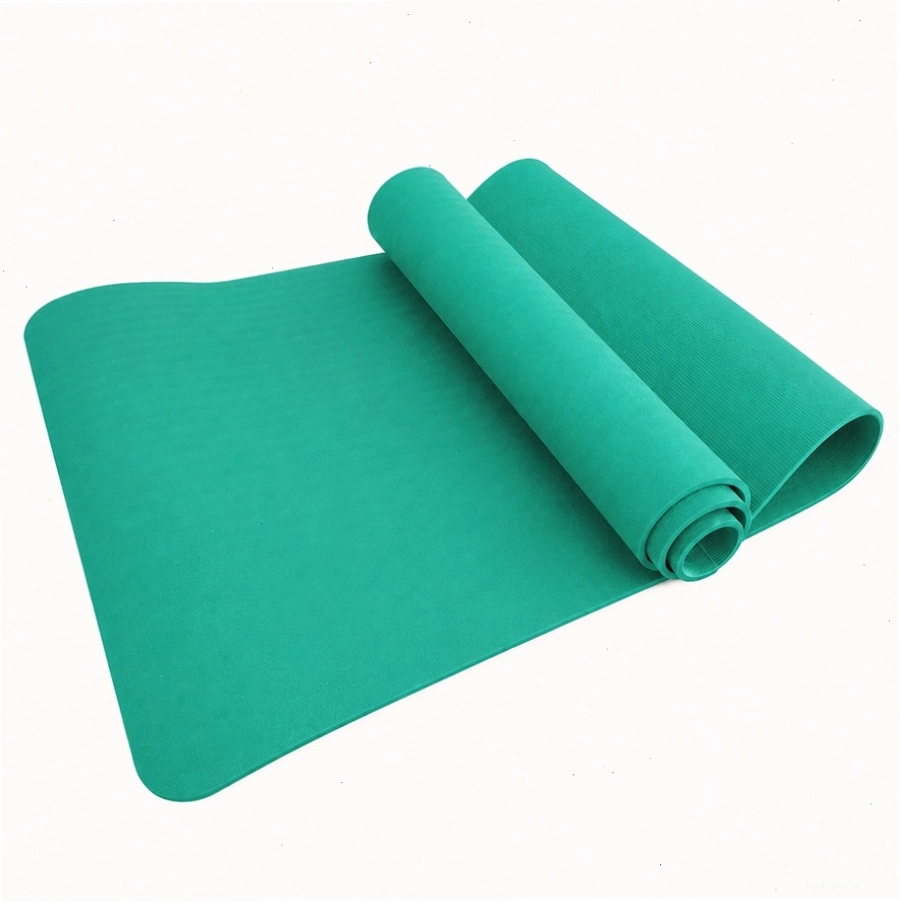 Thảm yoga TPE màu xanh lá cây và gạch yoga màu cam
