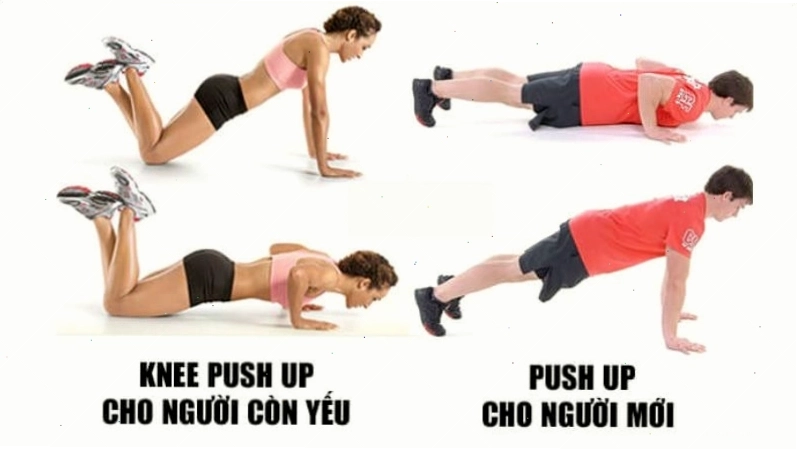 Tư thế chống đẩy quỳ gối giảm áp lực