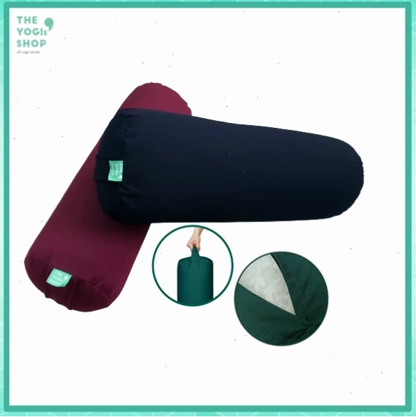 Yoga bolster hình trụ màu tím với họa tiết trang nhã